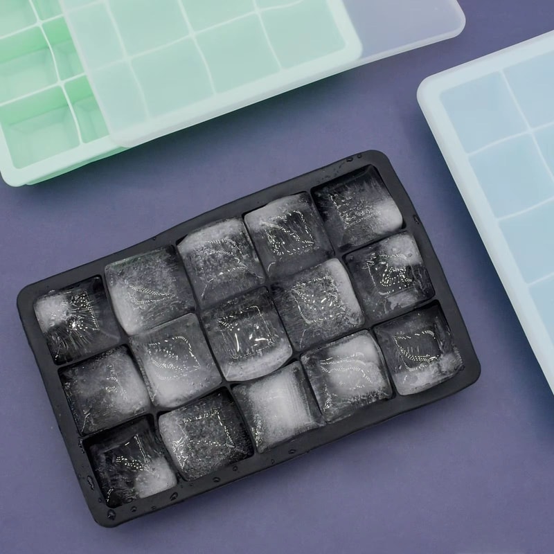 15Grid Silicone Ice Cube Mold With Lid Reusable Ice Block Tray For Drinks DIY Ice 1