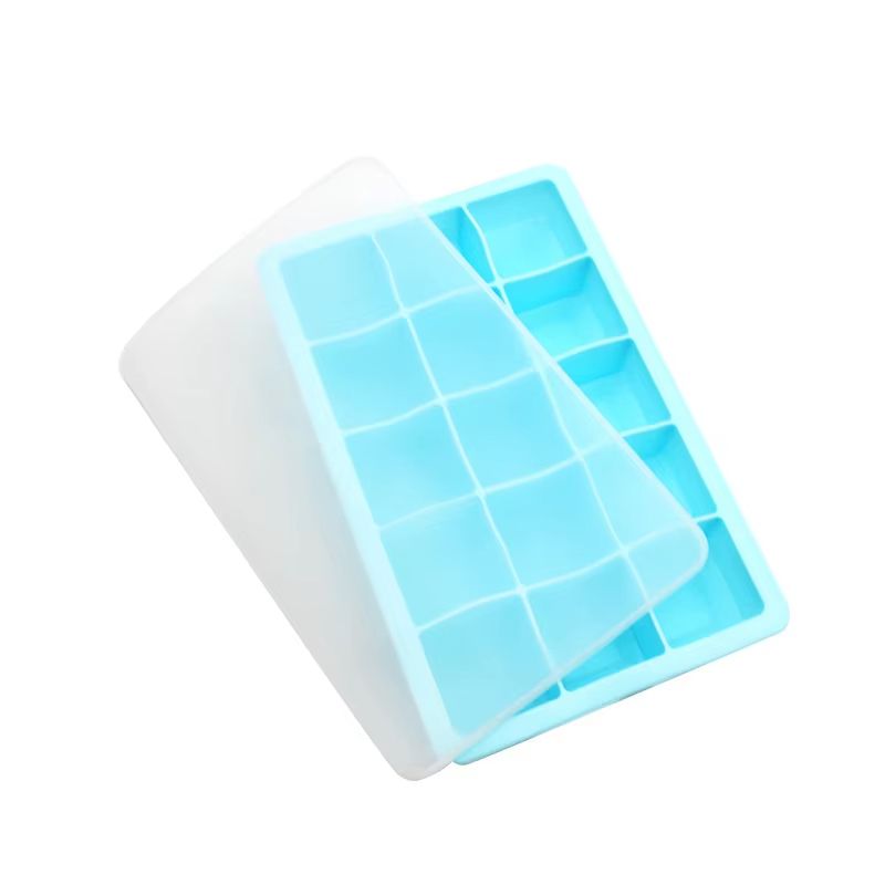 15Grid Silicone Ice Cube Mold With Lid Reusable Ice Block Tray For Drinks DIY Ice 2