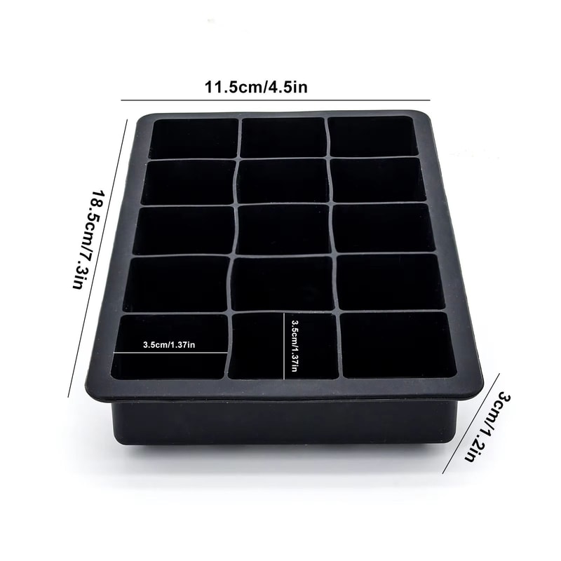 15Grid Silicone Ice Cube Mold With Lid Reusable Ice Block Tray For Drinks DIY Ice 5