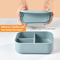 Square Silicone 3in1 Bento Box Insulated FoodGrade Lunch Container For Home Outdoor Use 2