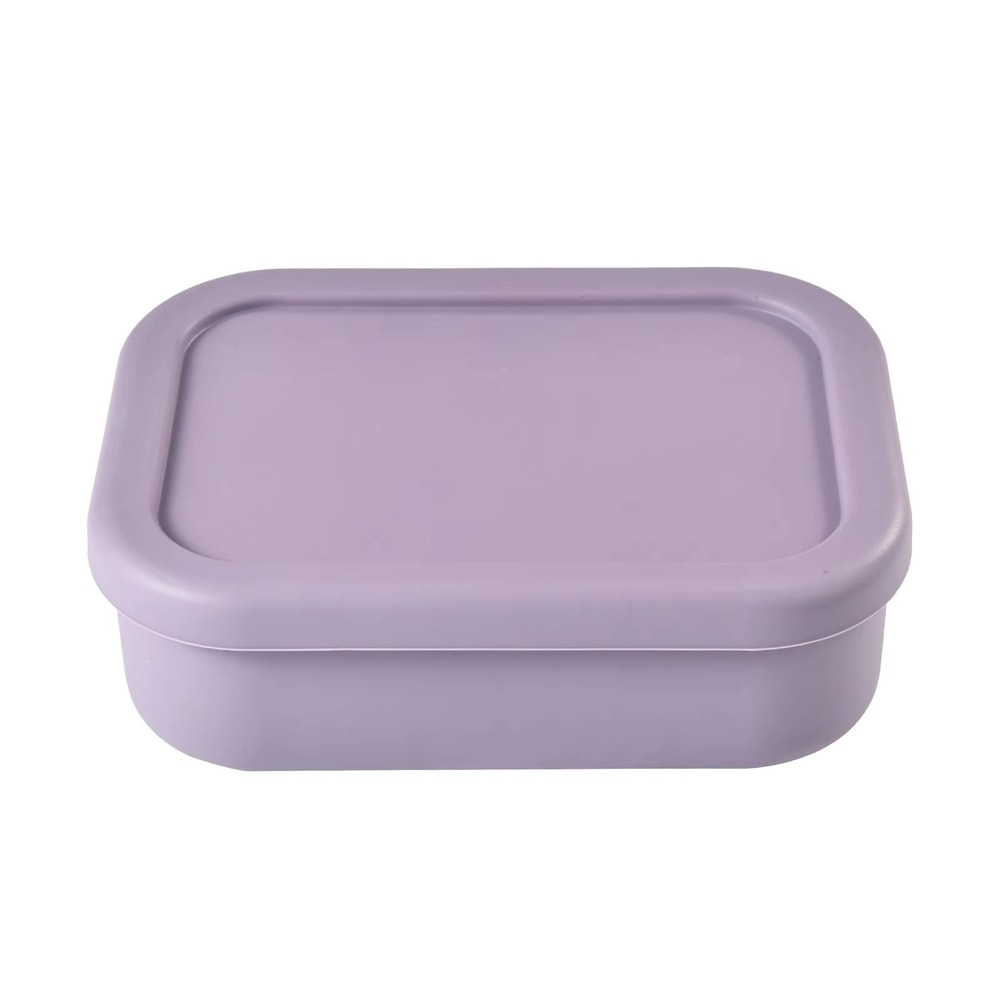 Square Silicone 3in1 Bento Box Insulated FoodGrade Lunch Container For Home Outdoor Use 6