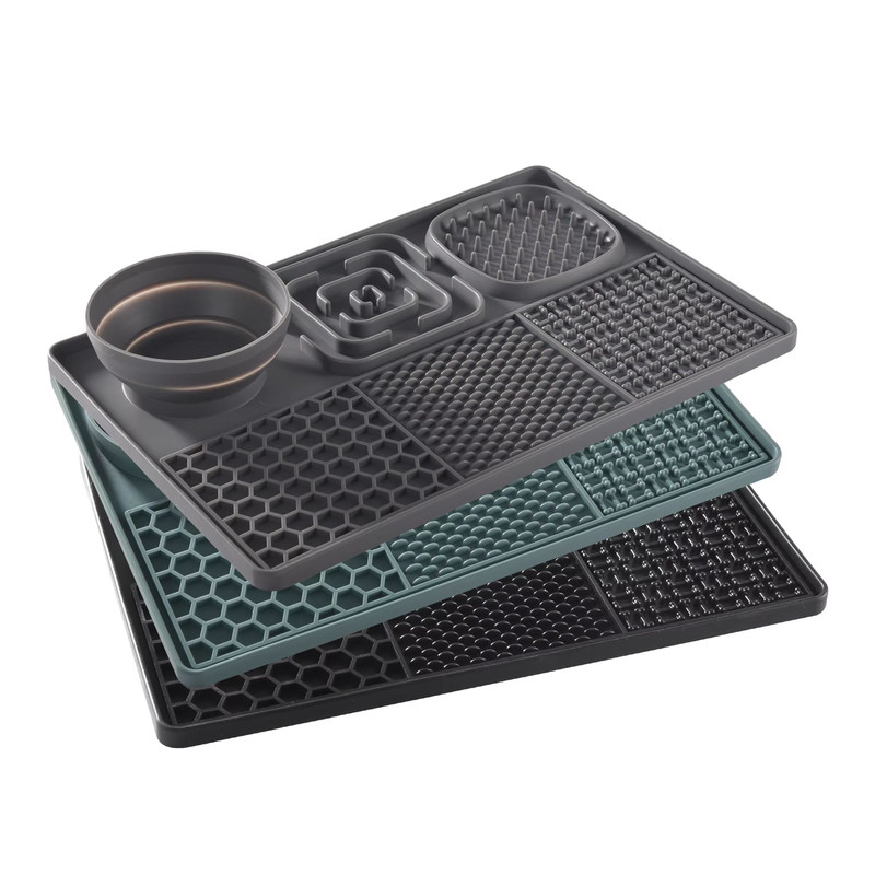 Silicone Dog Licking Pad Suction Cup Slow Feeder BPAFree Pet Feeder Mat 0