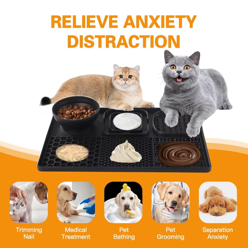 Silicone Dog Licking Pad Suction Cup Slow Feeder BPAFree Pet Feeder Mat 2