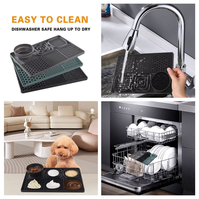 Silicone Dog Licking Pad Suction Cup Slow Feeder BPAFree Pet Feeder Mat 5