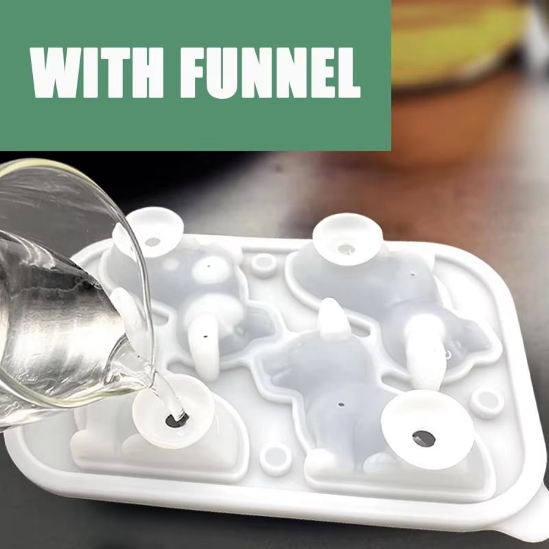 3D Corgi Silicone Ice Tray With Lid BPAFree Ice Block Mold For Cocktails Drinks 3