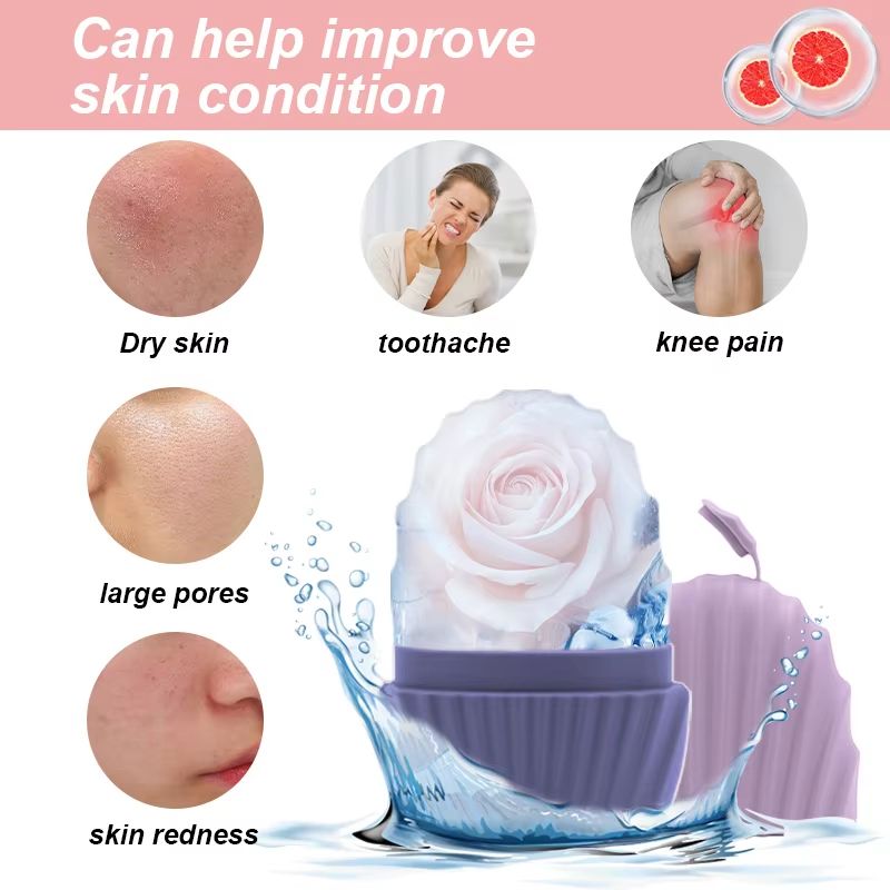 Face Eye Beauty Ice Roller Mold Silicone Facial Ice Grid For Bright Refreshed Skin 5