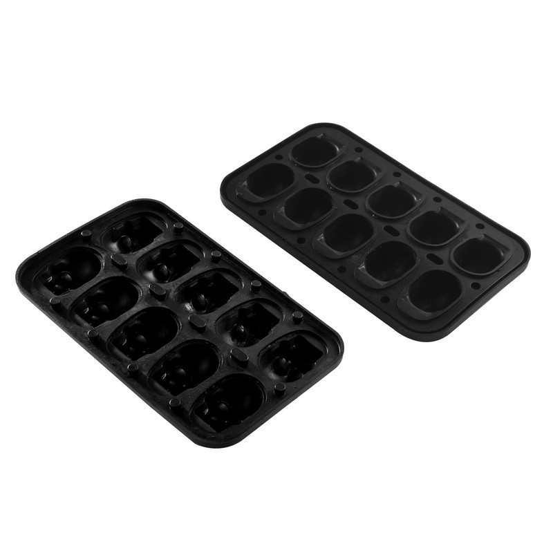 Skull Whiskey Silicone Ice Mold 10Cavity FoodGrade Ice Block Tray With Filling Funnel 1