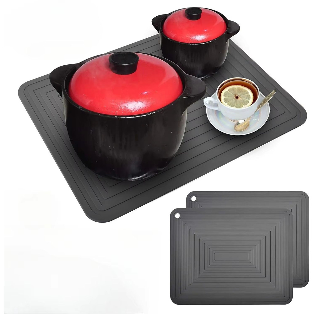 Silicone Square Hot Plate Mat Heat Resistant Non Slip Pot Mat For Kitchen Dining Tables 0