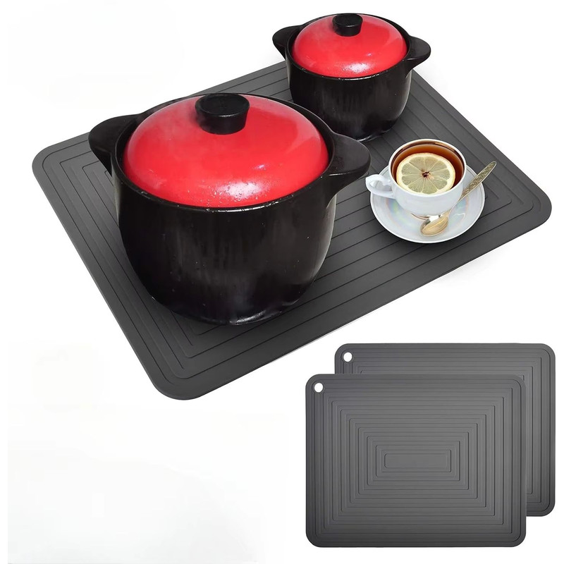 Silicone Square Hot Plate Mat Heat Resistant Non Slip Pot Mat For Kitchen Dining Tables 0