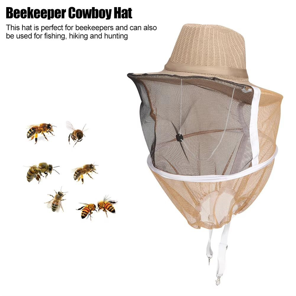 Breathable FireResistant Beekeeping Cowboy Hat With Protective Veil 3