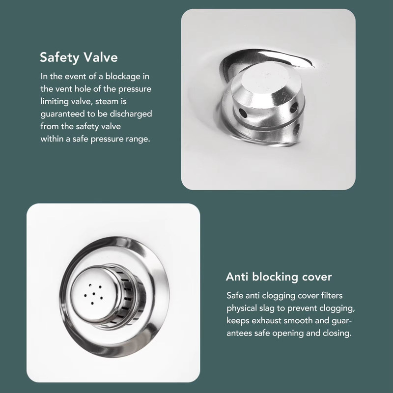 Stainless Steel Pressure Cooker With Safety Valve 80 KPa ExplosionProof Multifunctional Cooking Po 3