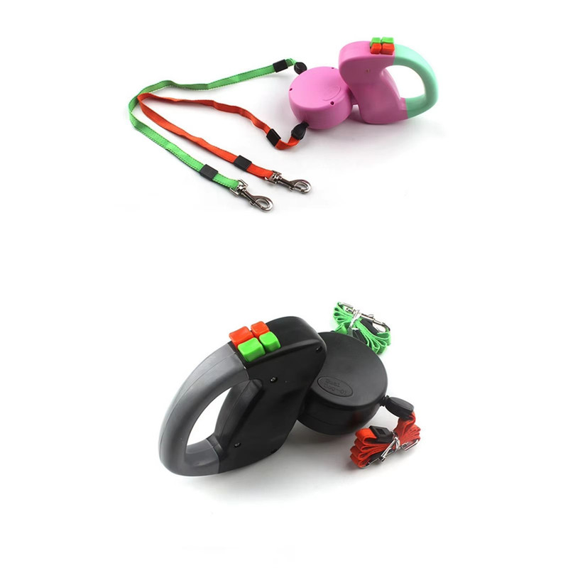 Dual Retractable Dog Leash Automatic Winding Double Pet Walking Traction Rope 984ft 2