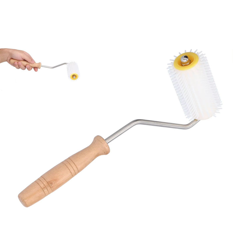 Honey Uncapping Roller With Wooden Handle Easy Beehive Uncapping Tool For Frames Extracting 0