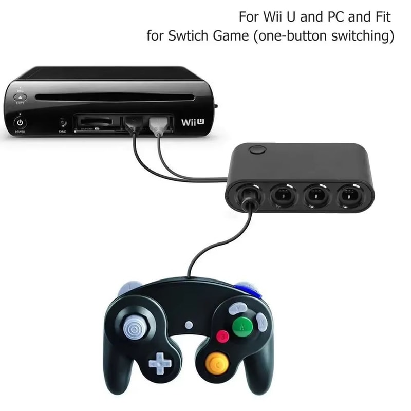 4Port GameCube Controller USB Adapter For Nintendo Switch Wii U PC NGC 3