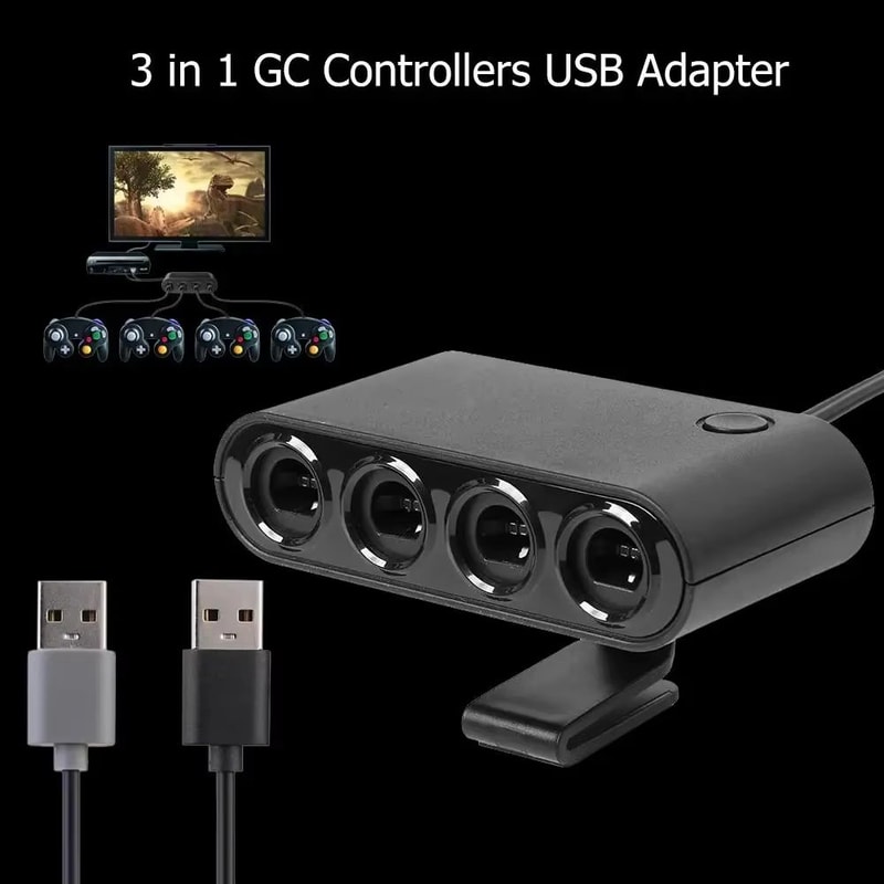 4Port GameCube Controller USB Adapter For Nintendo Switch Wii U PC NGC 4