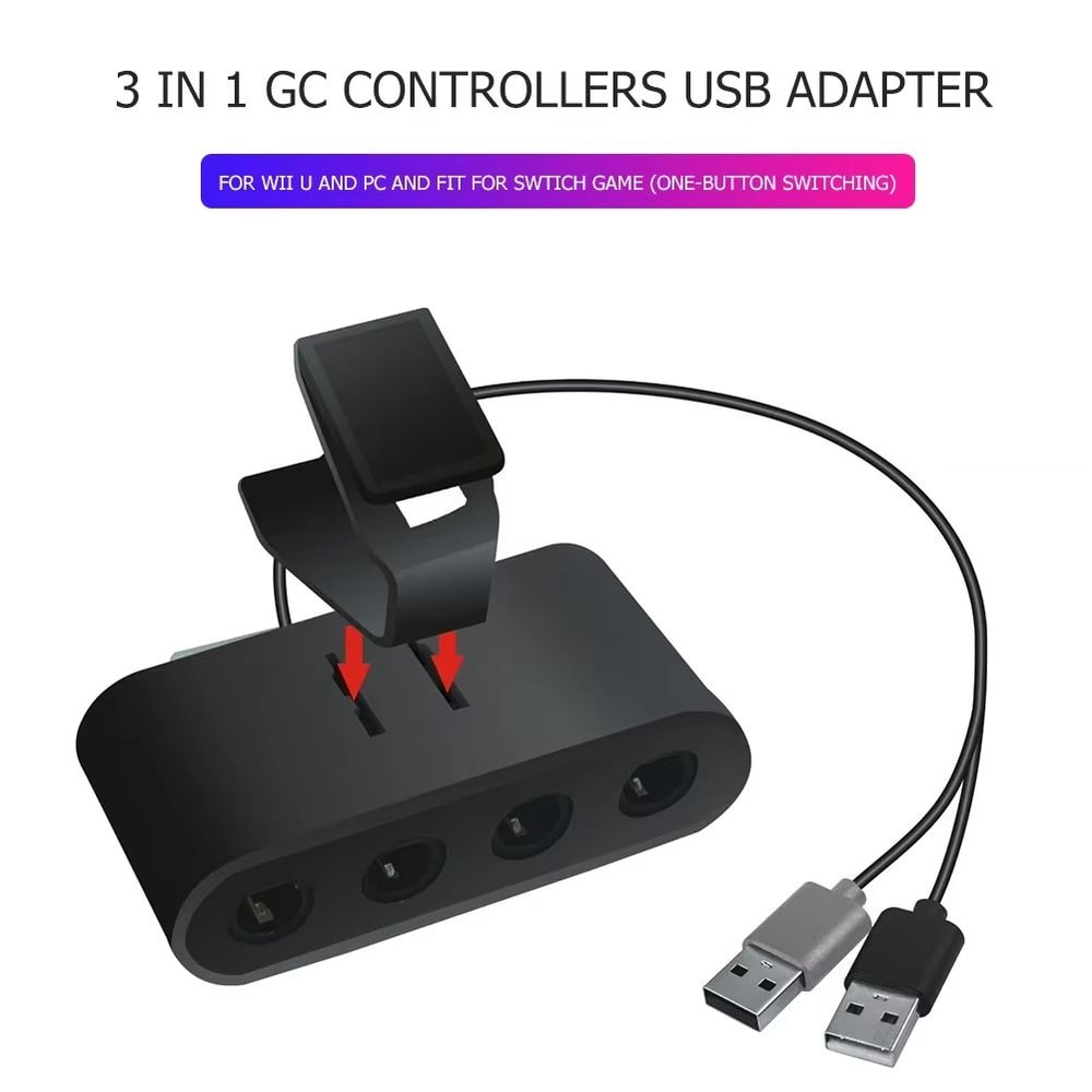 4Port GameCube Controller USB Adapter For Nintendo Switch Wii U PC NGC 5