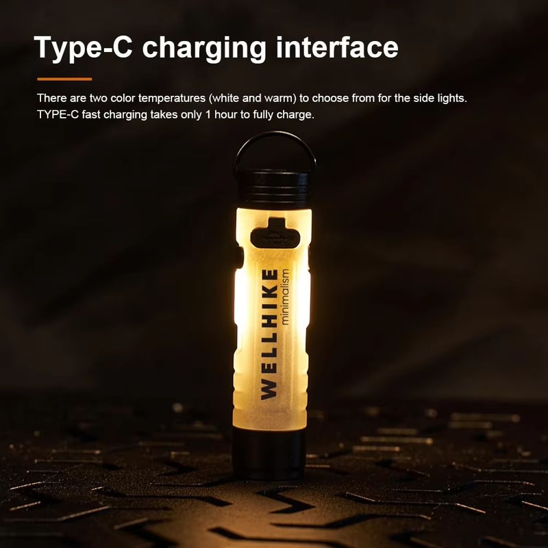 LED Magnetic Pocket Work Light Small Handheld Flashlight With Hook TypeC Charging 2