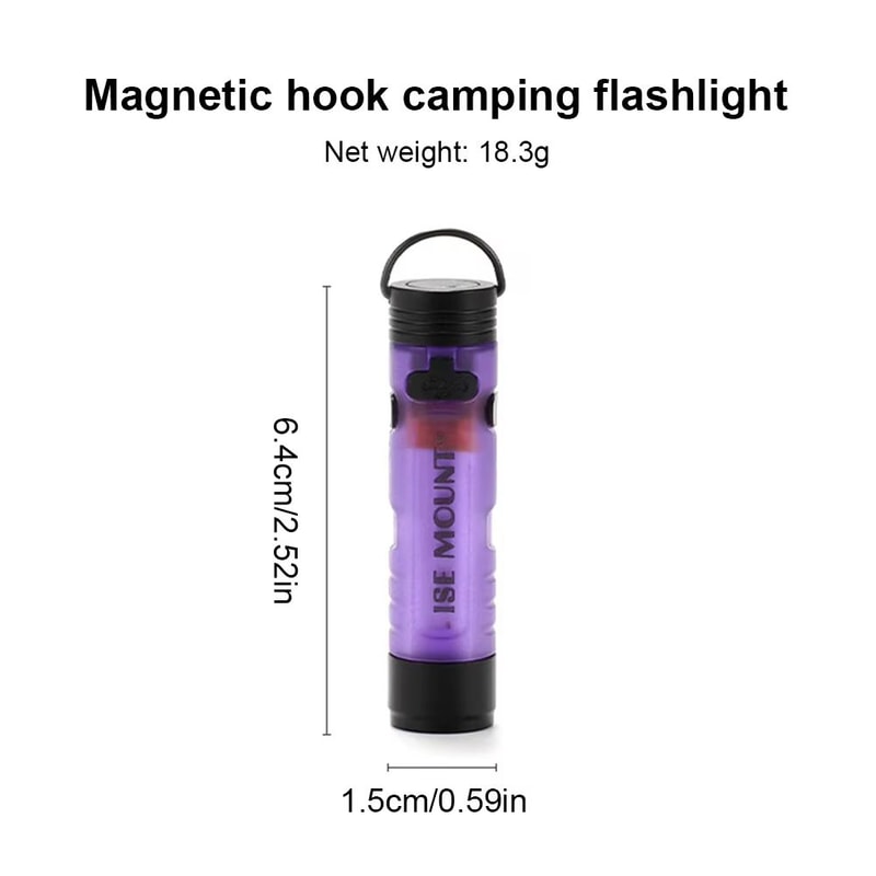 LED Magnetic Pocket Work Light Small Handheld Flashlight With Hook TypeC Charging 12