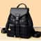 Soft PU Leather Multifunctional Womens Backpack Casual Black College Travel Shoulder Bag 1