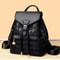 Soft PU Leather Multifunctional Womens Backpack Casual Black College Travel Shoulder Bag 1