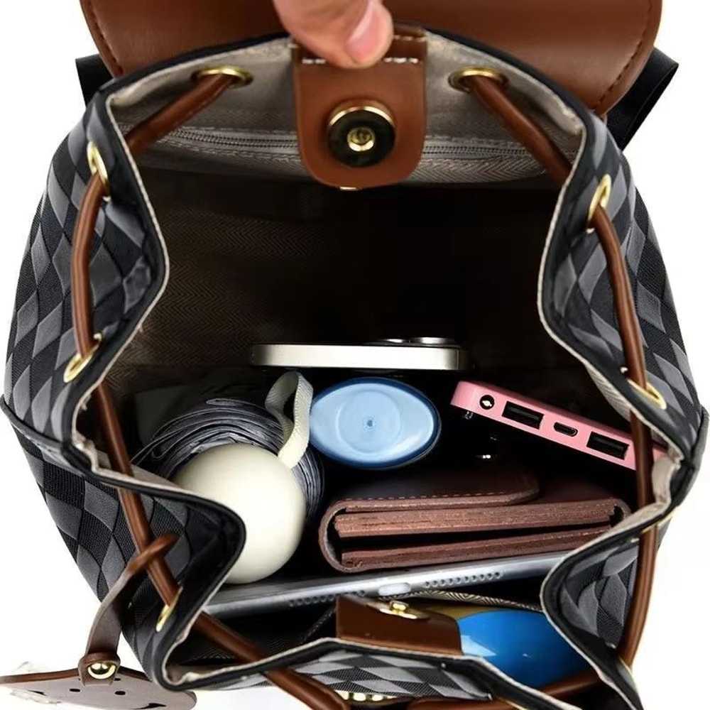 Soft PU Leather Multifunctional Womens Backpack Casual Black College Travel Shoulder Bag 3