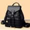 Soft PU Leather Multifunctional Womens Backpack Casual Black College Travel Shoulder Bag 7