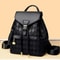 Soft PU Leather Multifunctional Womens Backpack Casual Black College Travel Shoulder Bag 7