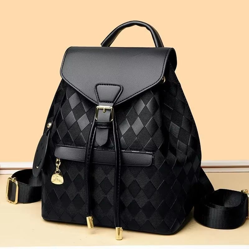 Soft PU Leather Multifunctional Womens Backpack Casual Black College Travel Shoulder Bag 7