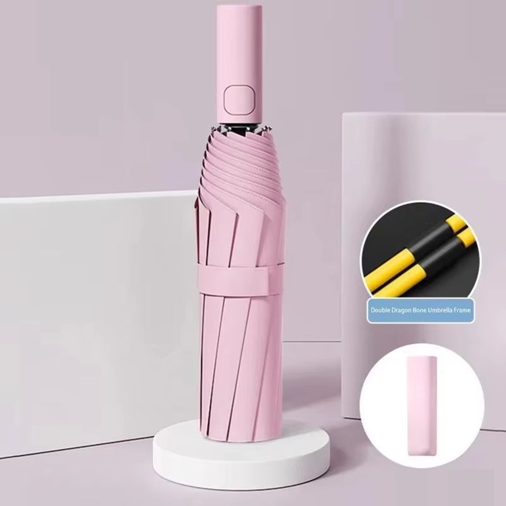 24Bone Automatic Folding Umbrella DoubleLayer Windproof Design With SPF 50 UV Protection 7