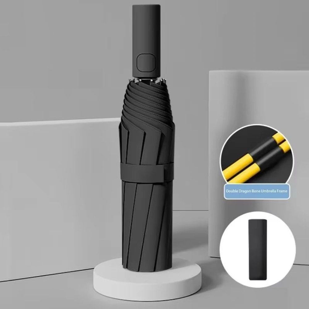 24Bone Automatic Folding Umbrella DoubleLayer Windproof Design With SPF 50 UV Protection 8