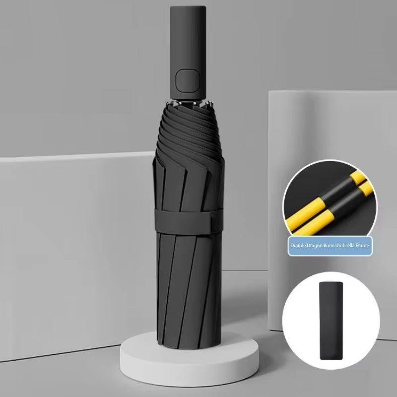 24Bone Automatic Folding Umbrella DoubleLayer Windproof Design With SPF 50 UV Protection 8