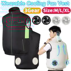 wearable cooling vest with dual ice fans for outdoor work and extreme heat