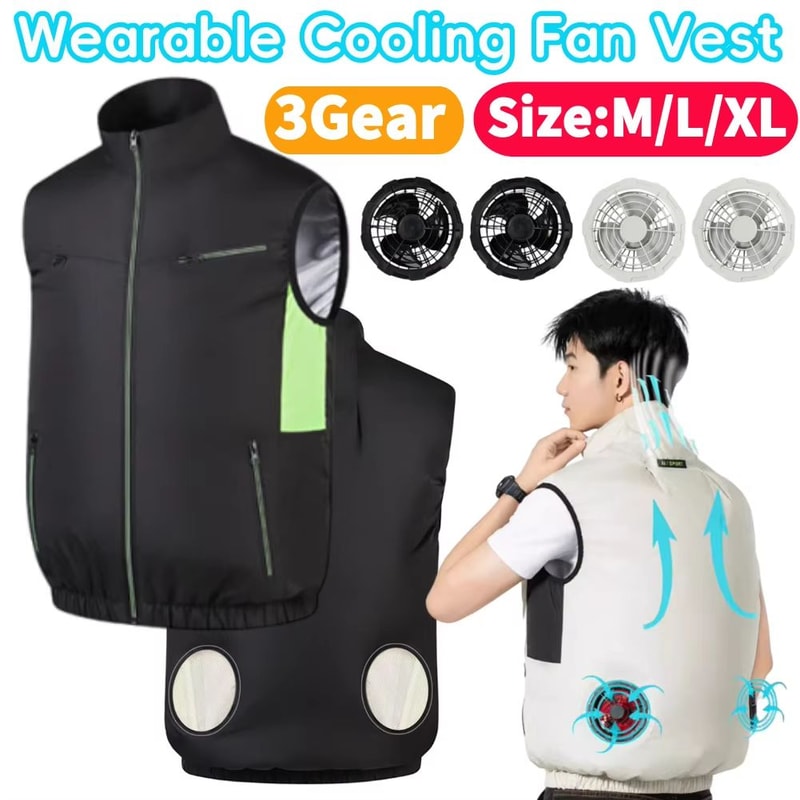 Wearable Cooling Vest With Dual Ice Fans For Outdoor Work And Extreme Heat 0
