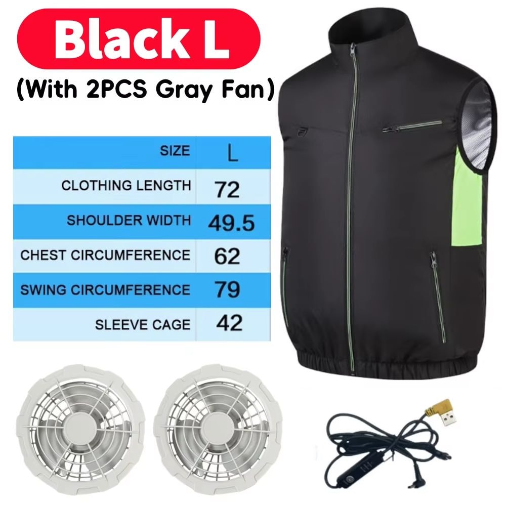 Wearable Cooling Vest With Dual Ice Fans For Outdoor Work And Extreme Heat 17
