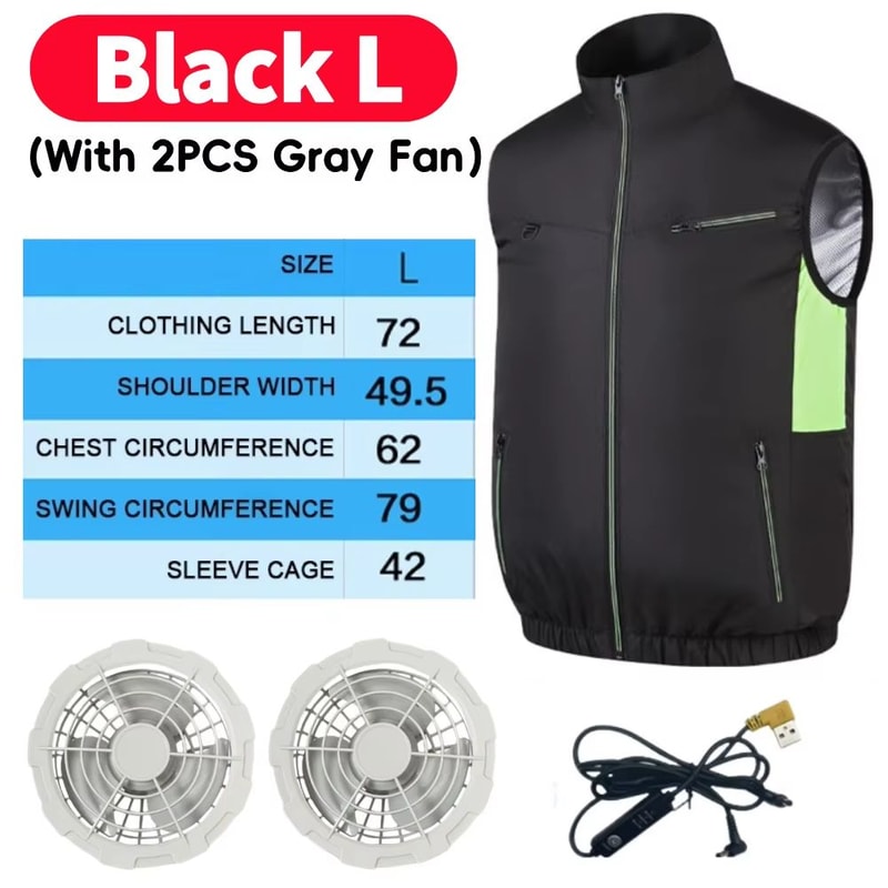 Wearable Cooling Vest With Dual Ice Fans For Outdoor Work And Extreme Heat 17