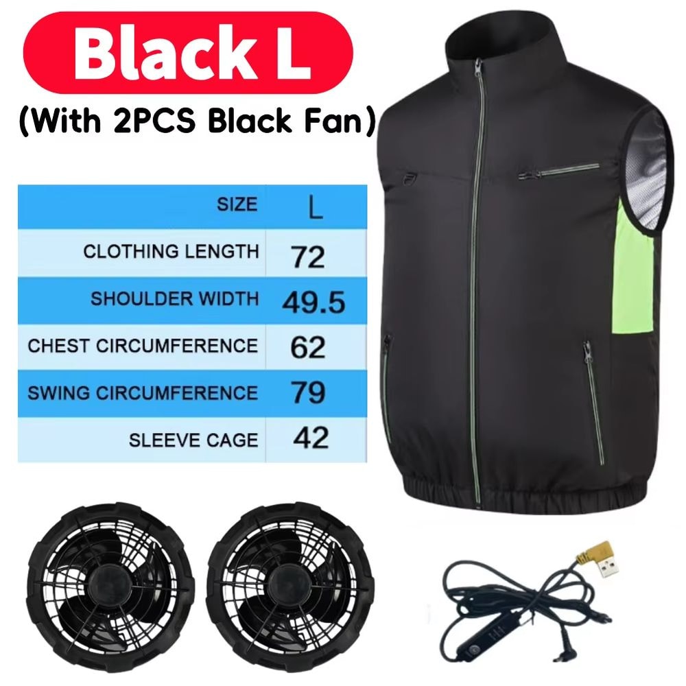 Wearable Cooling Vest With Dual Ice Fans For Outdoor Work And Extreme Heat 18
