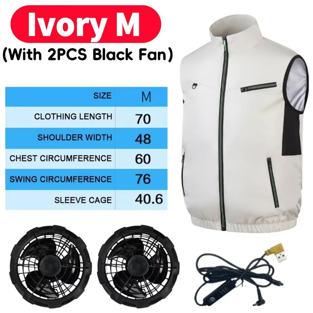 Wearable Cooling Vest With Dual Ice Fans For Outdoor Work And Extreme Heat 20