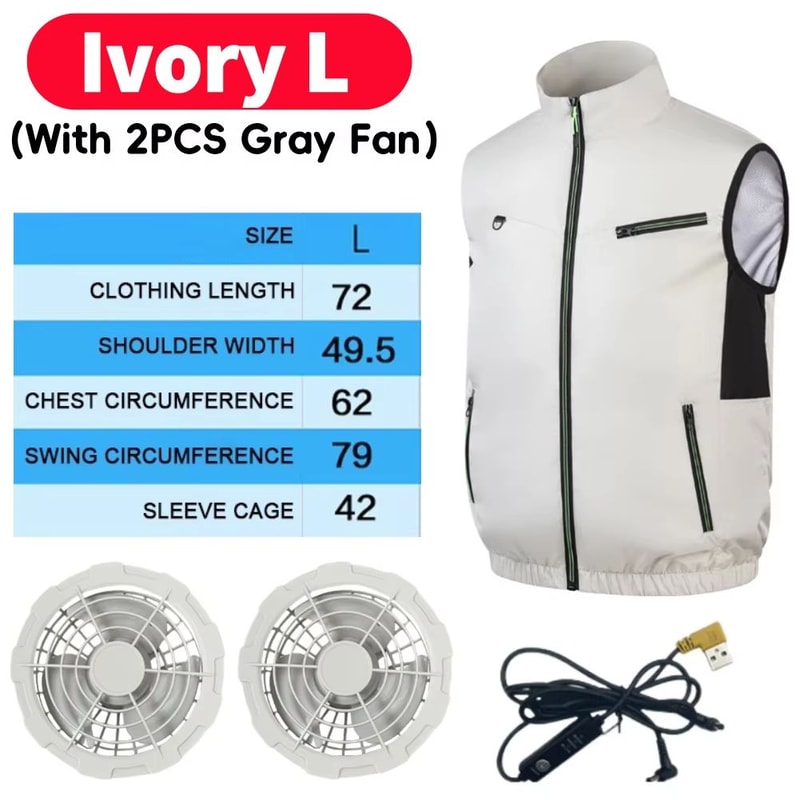 Wearable Cooling Vest With Dual Ice Fans For Outdoor Work And Extreme Heat 23