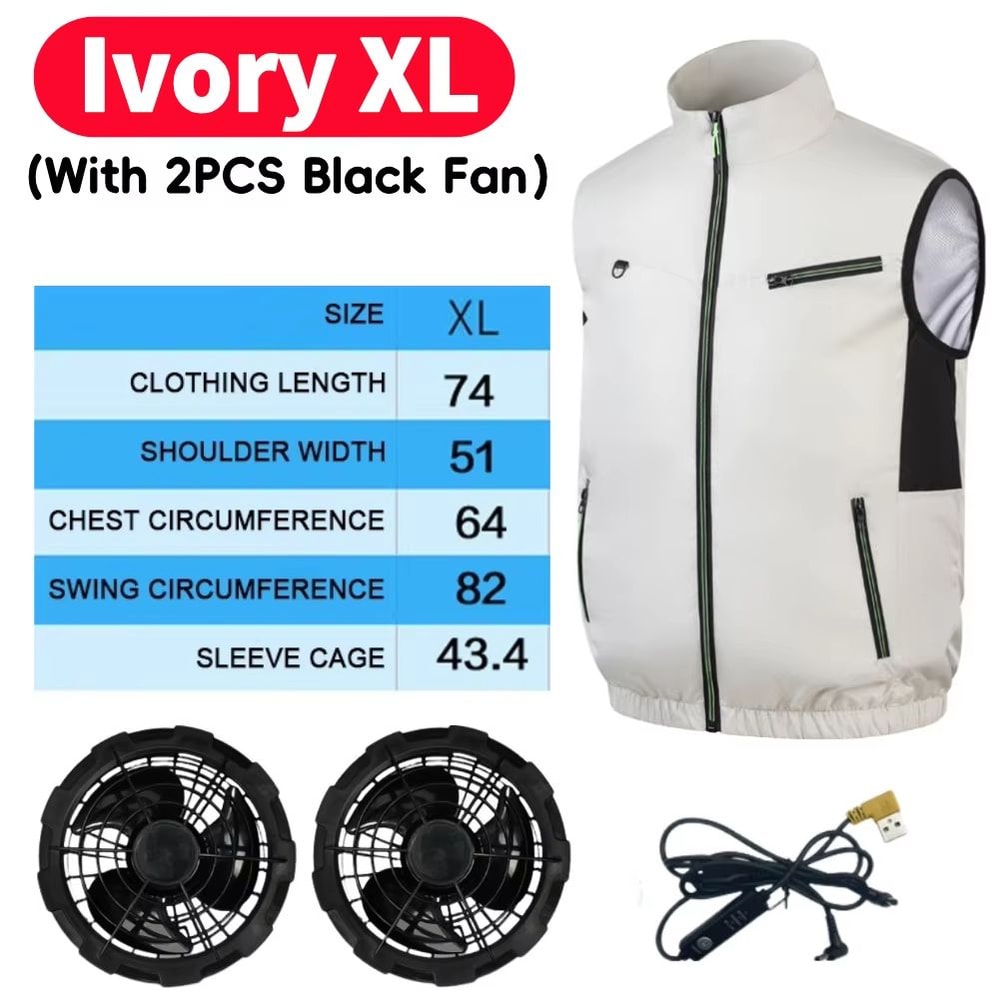 Wearable Cooling Vest With Dual Ice Fans For Outdoor Work And Extreme Heat 24