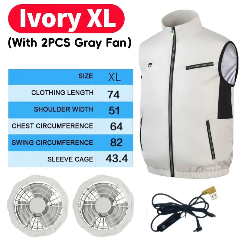 Wearable Cooling Vest With Dual Ice Fans For Outdoor Work And Extreme Heat 25