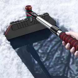 2 in 1 extendable ice scraper and retractable snow remover for windshields