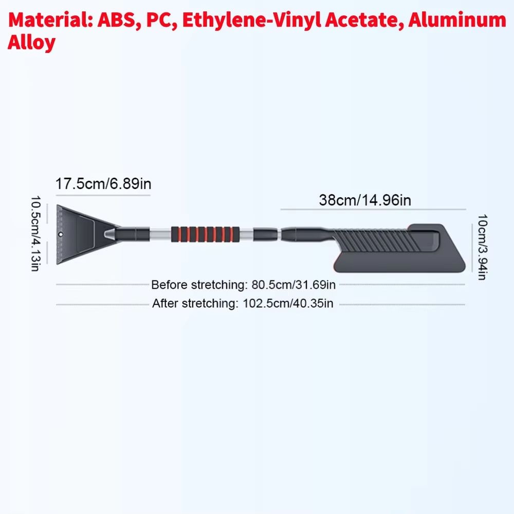 2 In 1 Extendable Ice Scraper And Retractable Snow Remover For Windshields 6