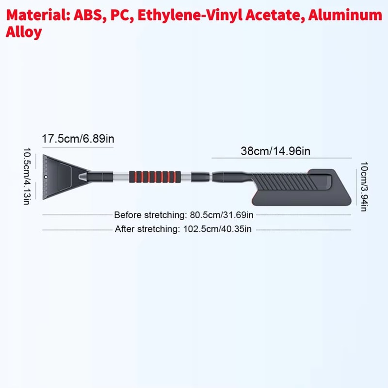 2 In 1 Extendable Ice Scraper And Retractable Snow Remover For Windshields 6