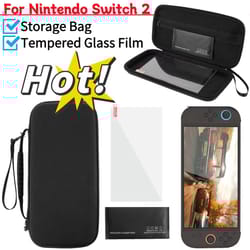 protective carrying case with tempered glass screen protector for nintendo switch 2