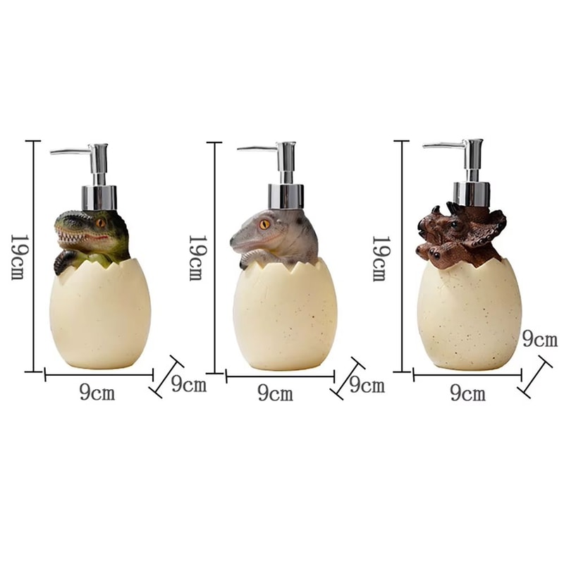 Cute Dinosaur Reusable Liquid Soap Dispenser With Leak Proof Pump For Bathroom And Vanity Use 5