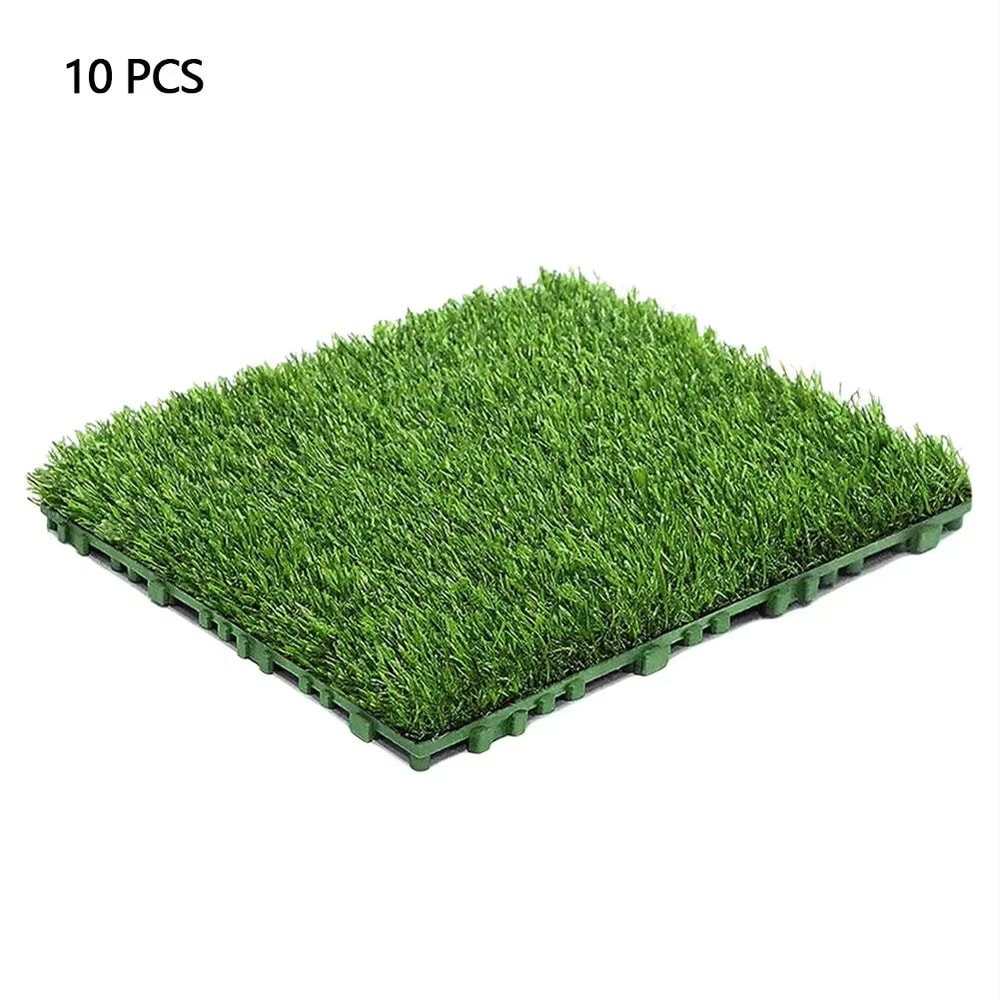 Interlocking Artificial Grass Turf Tiles 12x12in For Garden And Outdoor Decor 1