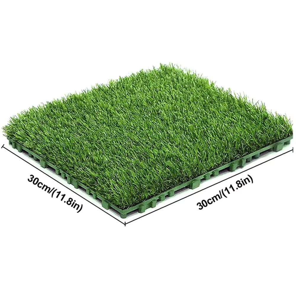 Interlocking Artificial Grass Turf Tiles 12x12in For Garden And Outdoor Decor 5