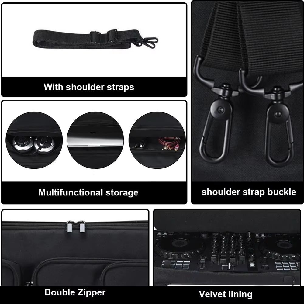 Shock Proof Carrying Case With Adjustable Shoulder Strap For Pioneer DDJ Controllers 4