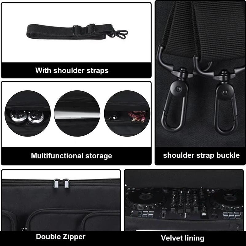 Shock Proof Carrying Case With Adjustable Shoulder Strap For Pioneer DDJ Controllers 4