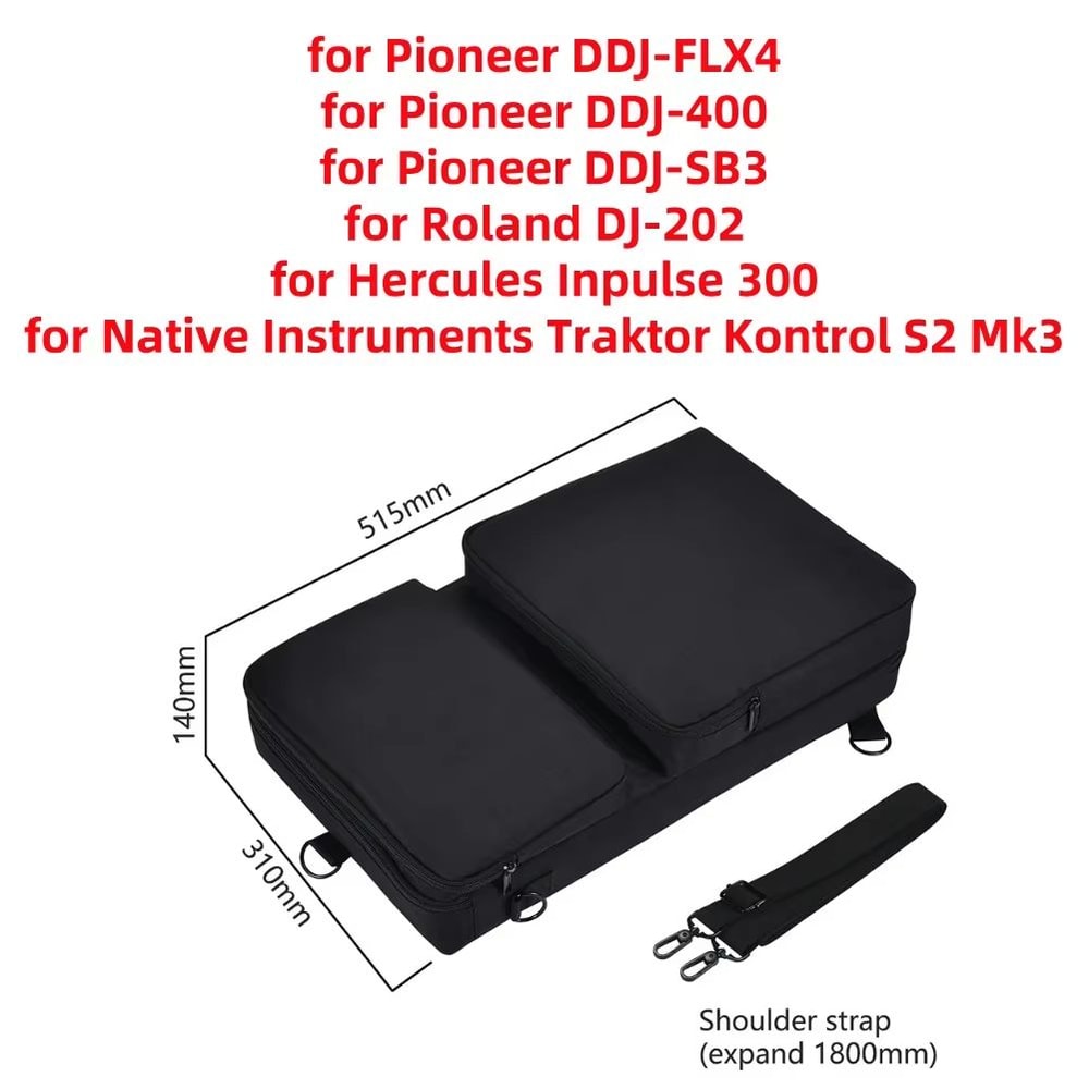 Shock Proof Carrying Case With Adjustable Shoulder Strap For Pioneer DDJ Controllers 6